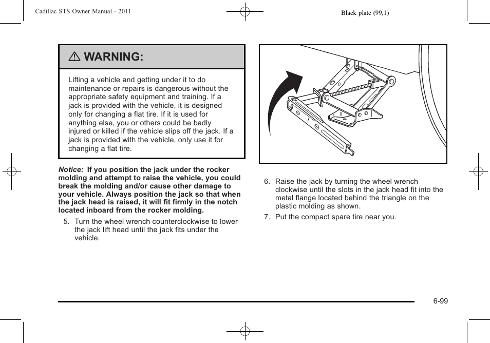 Warning | Cadillac 2011 STS User Manual | Page 449 / 528