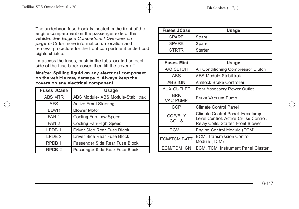 Cadillac 2011 STS User Manual | Page 467 / 528