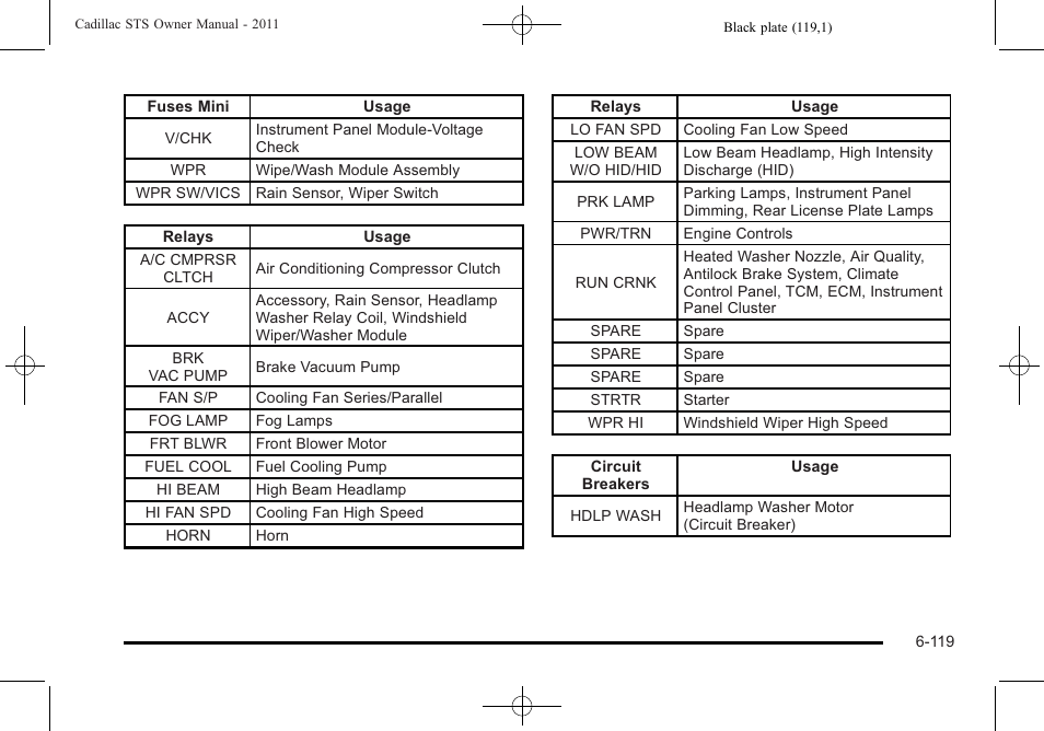 Cadillac 2011 STS User Manual | Page 469 / 528
