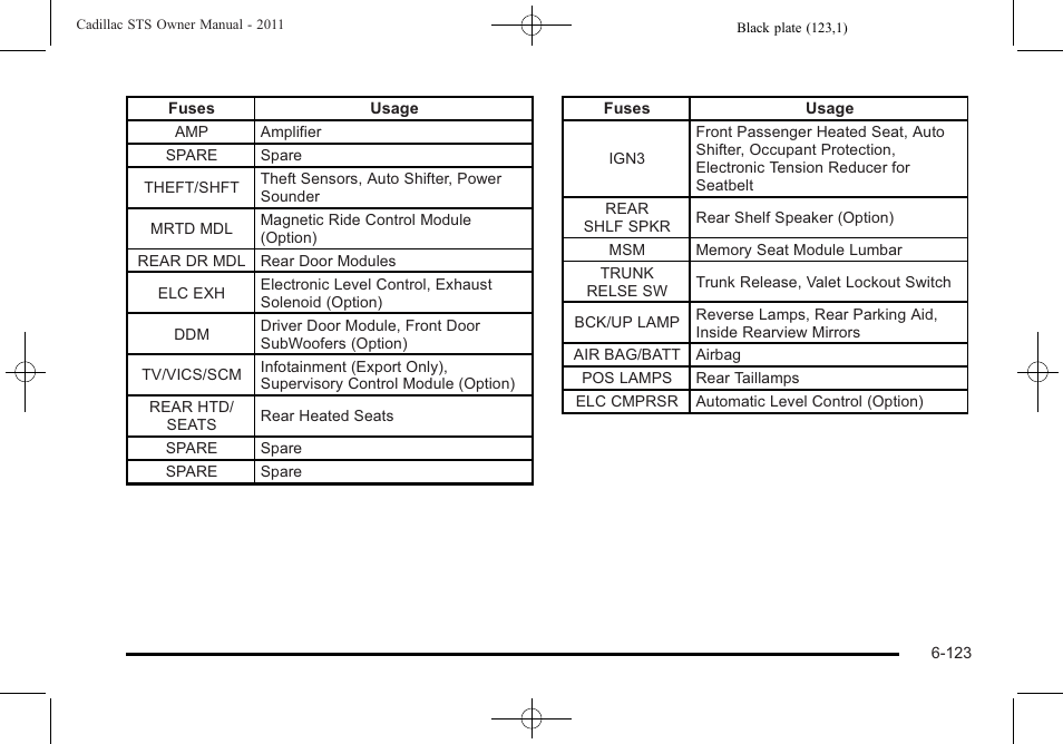 Cadillac 2011 STS User Manual | Page 473 / 528