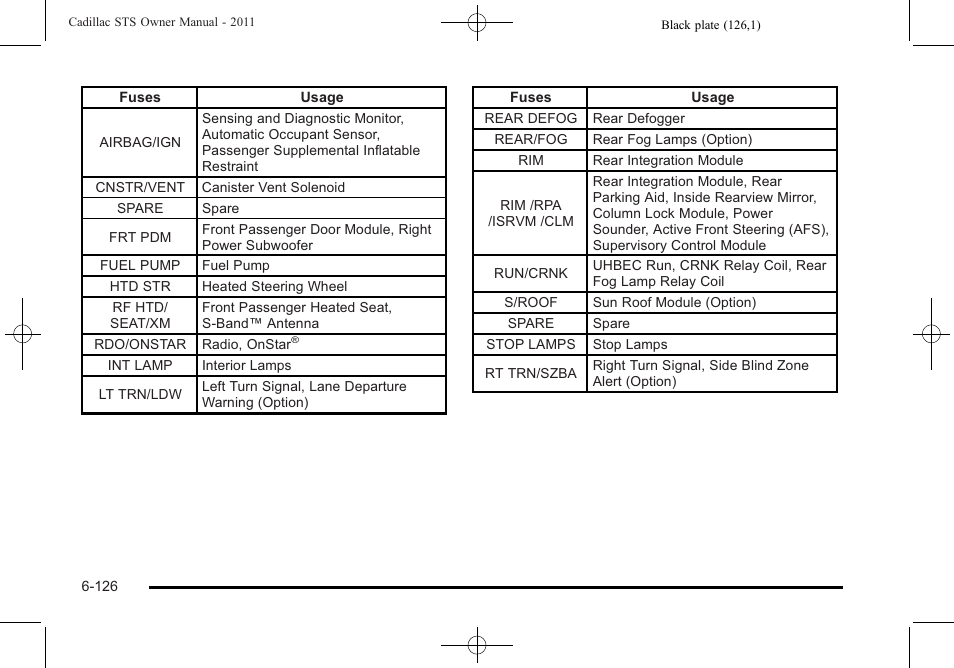 Cadillac 2011 STS User Manual | Page 476 / 528