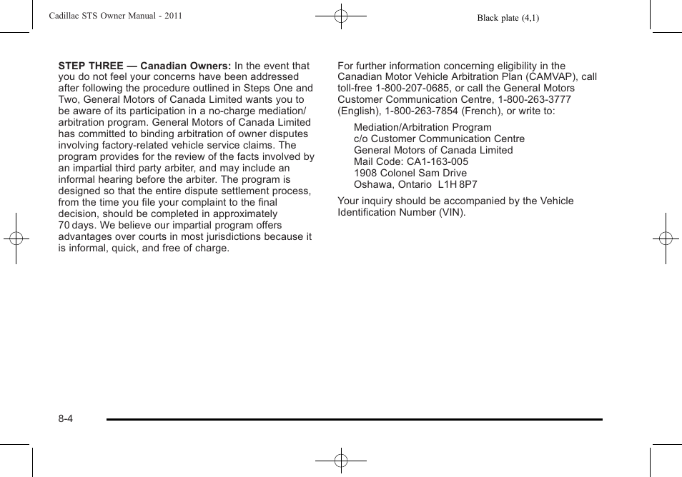 Cadillac 2011 STS User Manual | Page 498 / 528