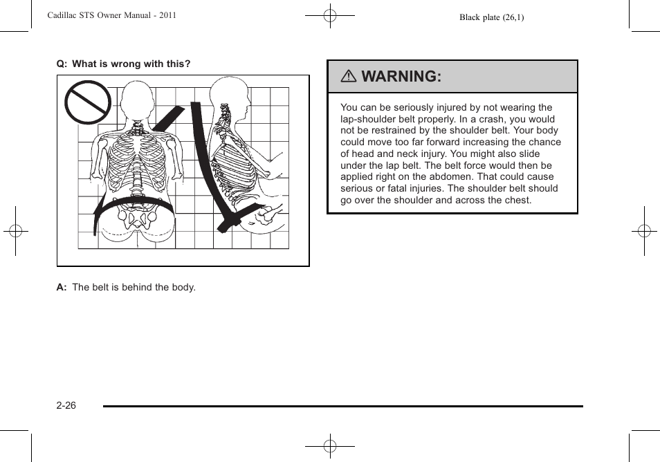 Warning | Cadillac 2011 STS User Manual | Page 58 / 528