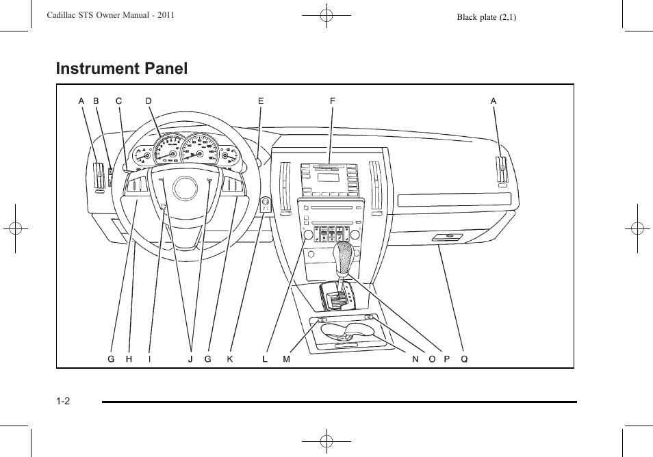 Instrument panel, Instrument panel -2 | Cadillac 2011 STS User Manual | Page 8 / 528