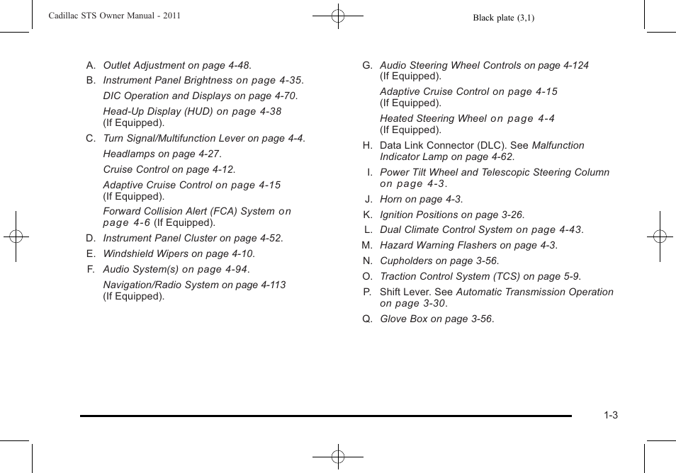 Cadillac 2011 STS User Manual | Page 9 / 528