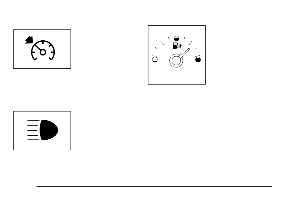 Cruise control light, Highbeam on light, Fuel gage | Cadillac 2006 CTS-V User Manual | Page 172 / 434