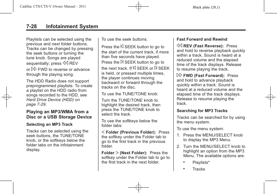 Cadillac 2011 CTS-V Sports Sedan User Manual | Page 236 / 492