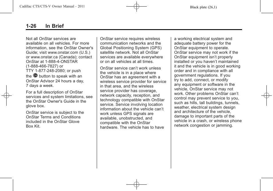 Cadillac 2011 CTS-V Sports Sedan User Manual | Page 32 / 492