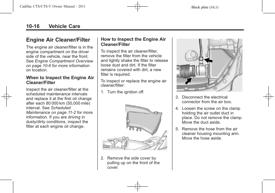 Engine air cleaner/filter, Engine air cleaner/filter -16, Bulb | Engine air cleaner/filter on | Cadillac 2011 CTS-V Sports Sedan User Manual | Page 338 / 492