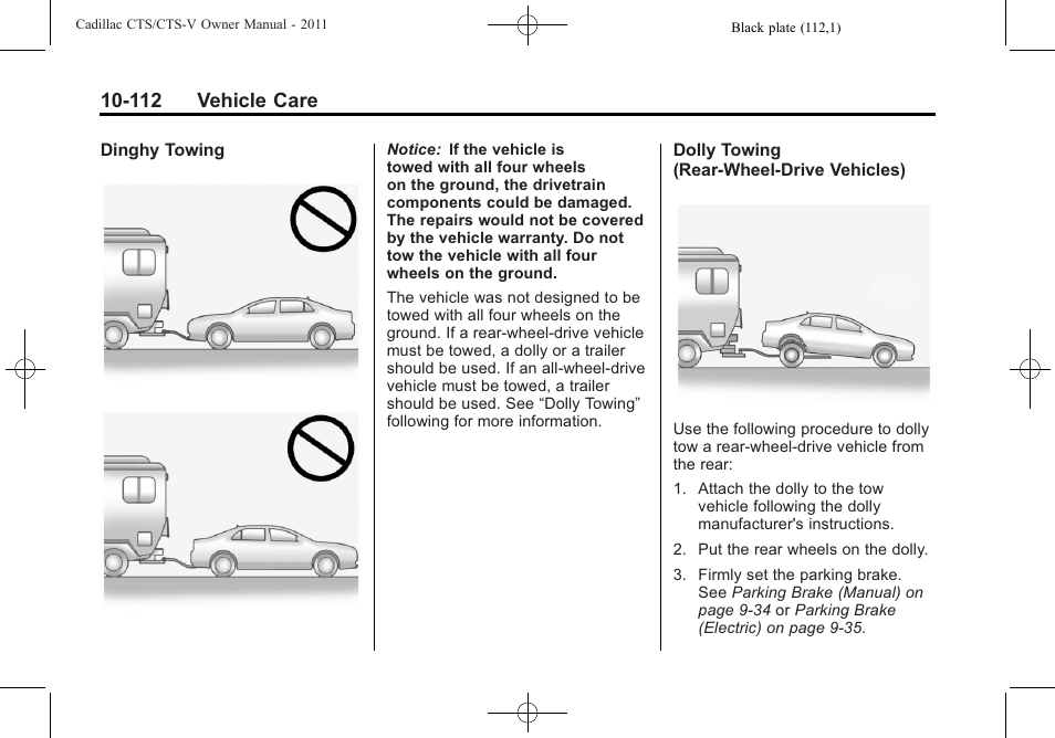 112 vehicle care | Cadillac 2011 CTS-V Sports Sedan User Manual | Page 434 / 492