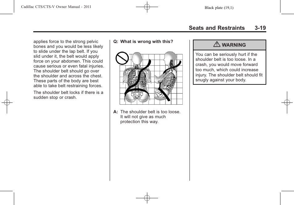 Cadillac 2011 CTS-V Sports Sedan User Manual | Page 89 / 492