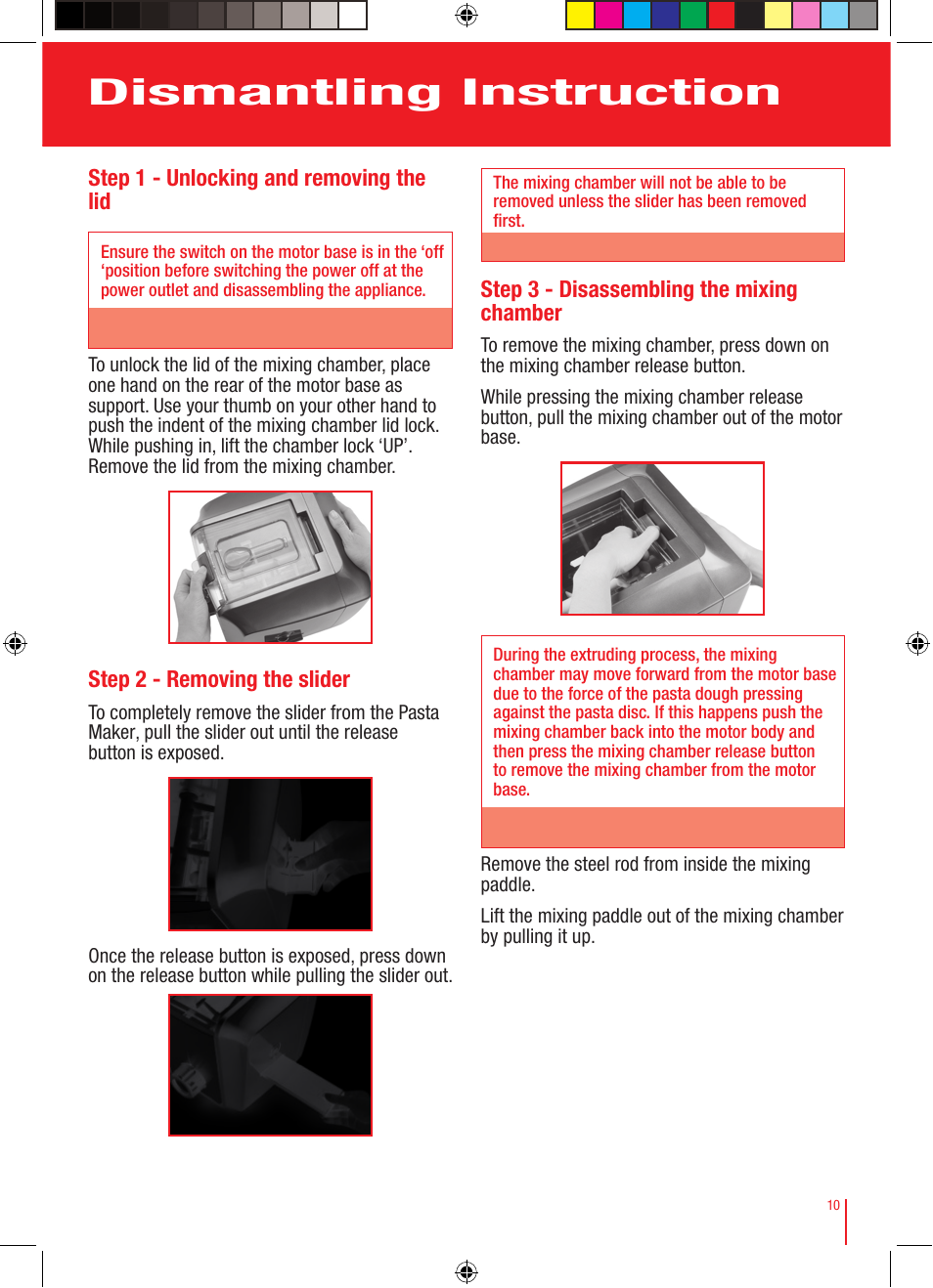 Dismantling instruction | Viante CUC-25PM Pasta Maker Instruction Manual User Manual | Page 11 / 22