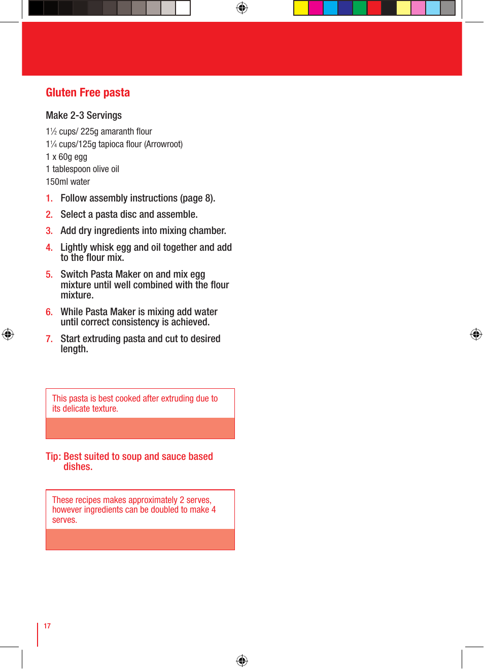 Gluten free pasta | Viante CUC-25PM Pasta Maker Instruction Manual User Manual | Page 18 / 22