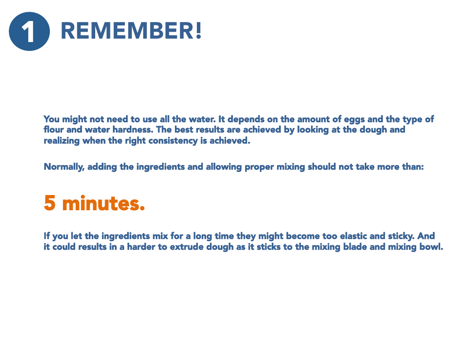 Remember, 5 minutes | Viante CUC-25PM Pasta Maker Quick Guide User Manual | Page 9 / 11