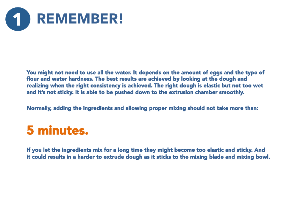 Remember, 5 minutes | Viante CUC-26PM Pasta Perfetto Quick Guide User Manual | Page 13 / 15