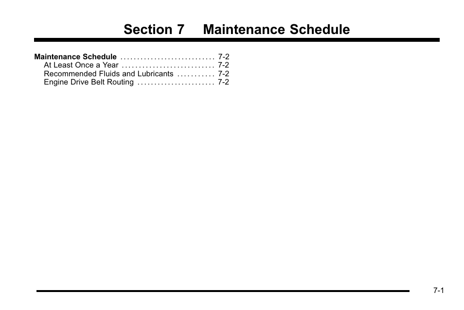 Maintenance schedule, Schedule -1 | Cadillac 2010 Escalade Hybrid User Manual | Page 107 / 112