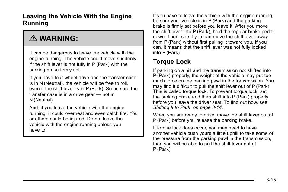 Warning | Cadillac 2010 Escalade Hybrid User Manual | Page 27 / 112