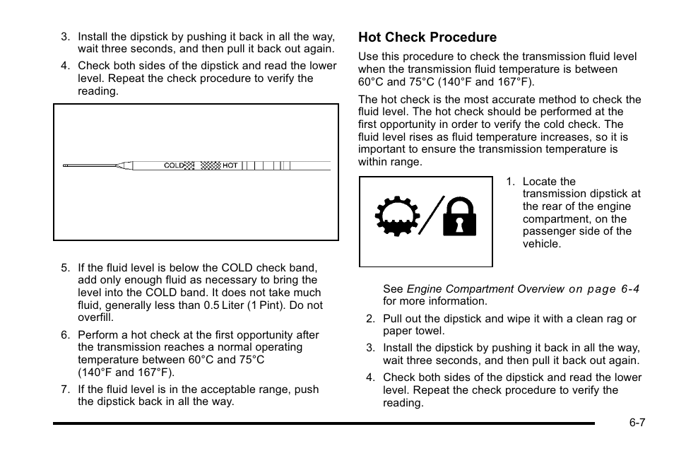 Hot check procedure | Cadillac 2010 Escalade Hybrid User Manual | Page 57 / 112