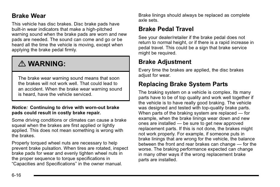 Warning | Cadillac 2010 Escalade Hybrid User Manual | Page 66 / 112