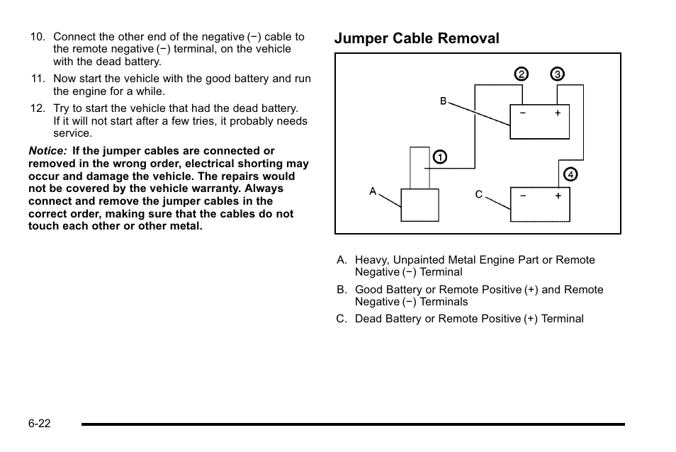 Jumper cable removal | Cadillac 2010 Escalade Hybrid User Manual | Page 72 / 112