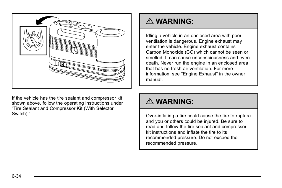 Warning | Cadillac 2010 Escalade Hybrid User Manual | Page 84 / 112