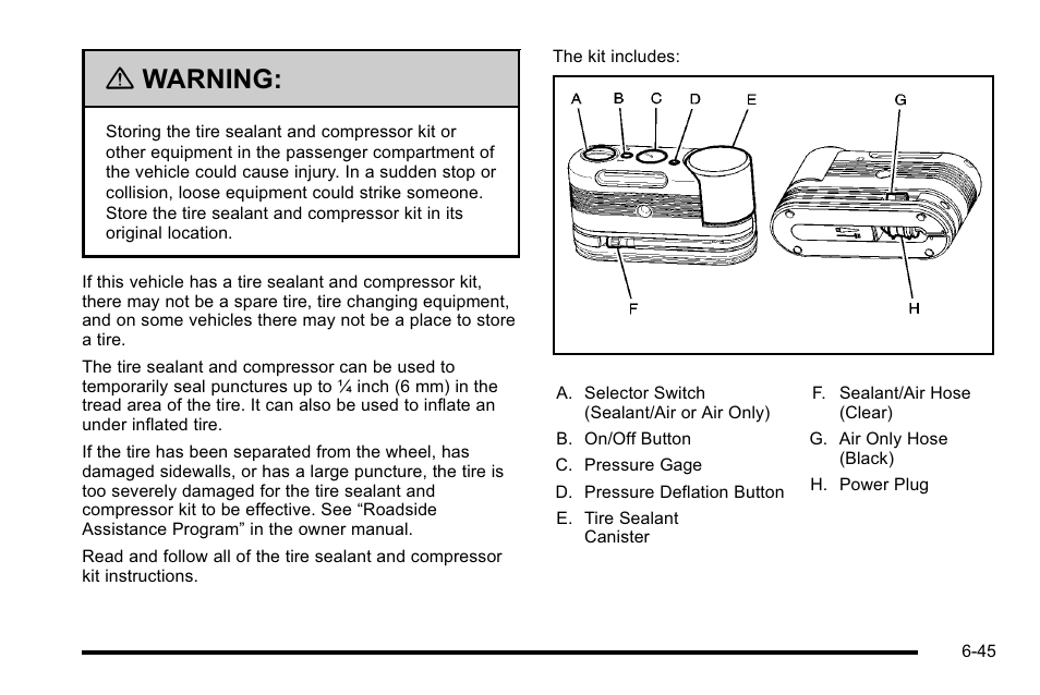 Warning | Cadillac 2010 Escalade Hybrid User Manual | Page 95 / 112