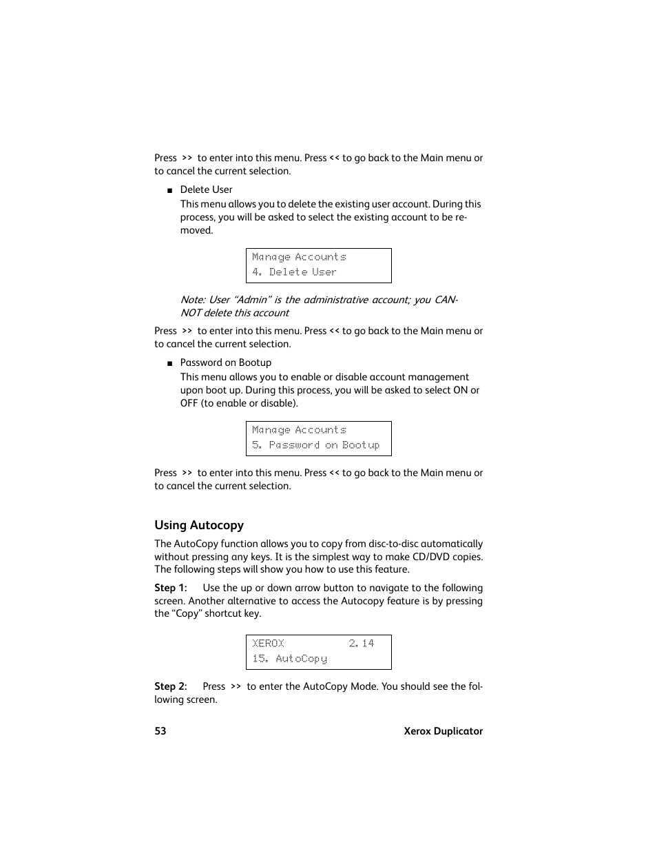 Using autocopy | Vinpower Digital Xerox Standard User Manual | Page 53 / 74