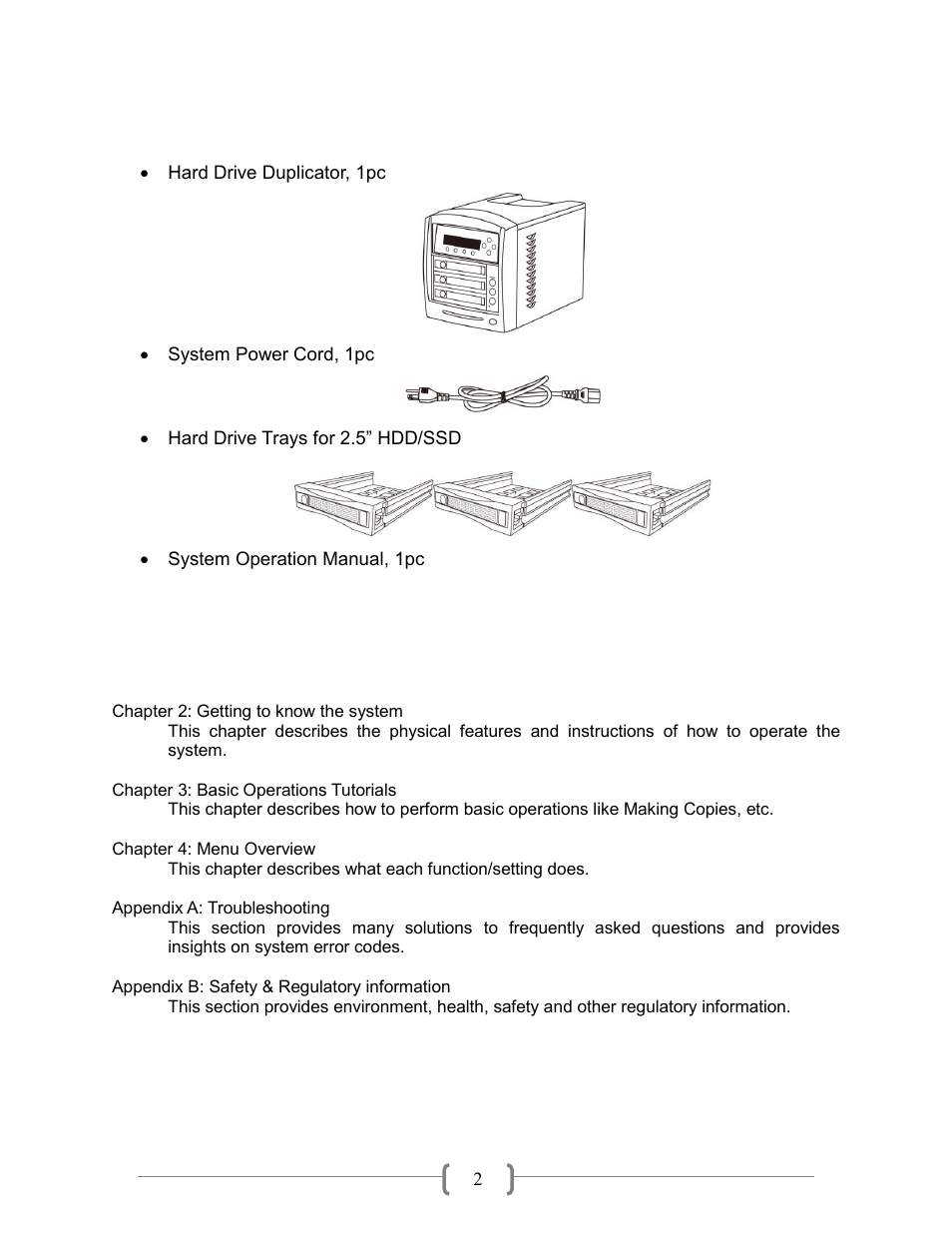 Package list, Chapter overview | Vinpower Digital HDDShark User Manual | Page 5 / 26