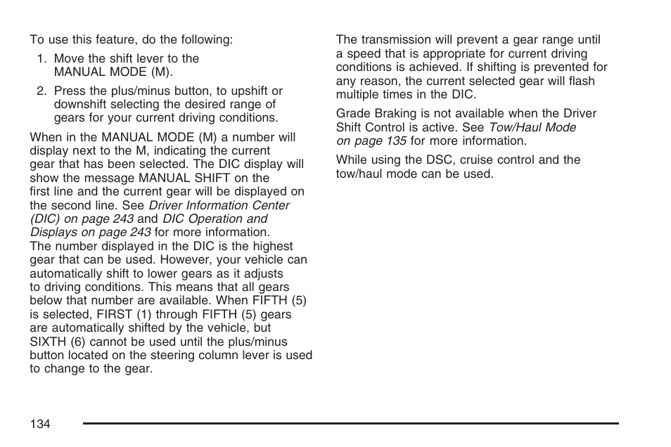 Cadillac 2007 User Manual | Page 134 / 580