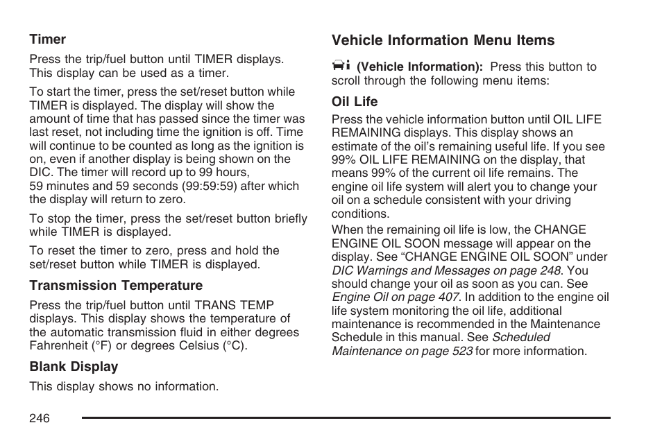 Cadillac 2007 User Manual | Page 246 / 580