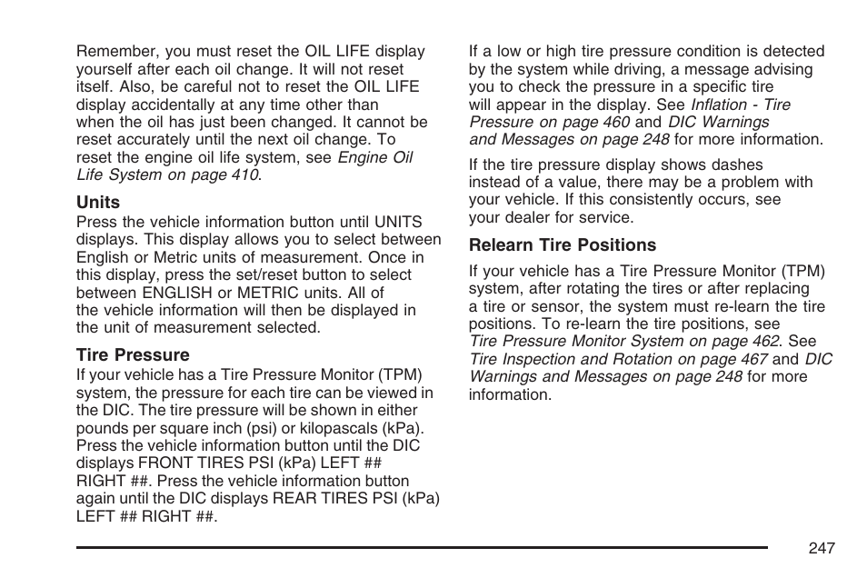 Cadillac 2007 User Manual | Page 247 / 580