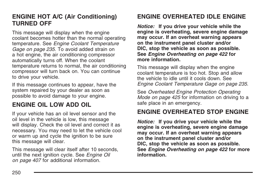 Cadillac 2007 User Manual | Page 250 / 580