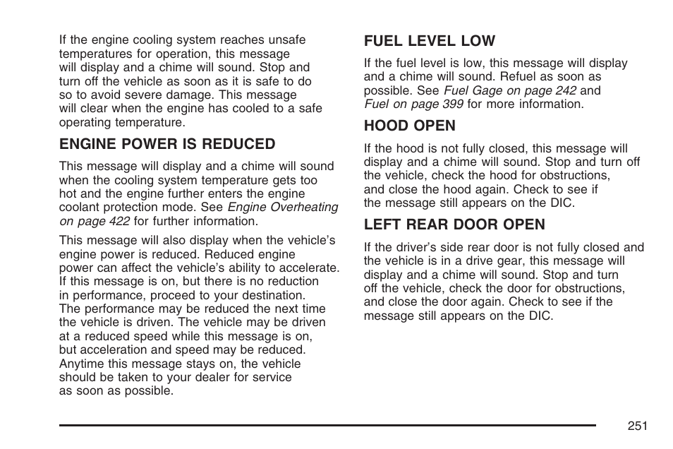 Cadillac 2007 User Manual | Page 251 / 580