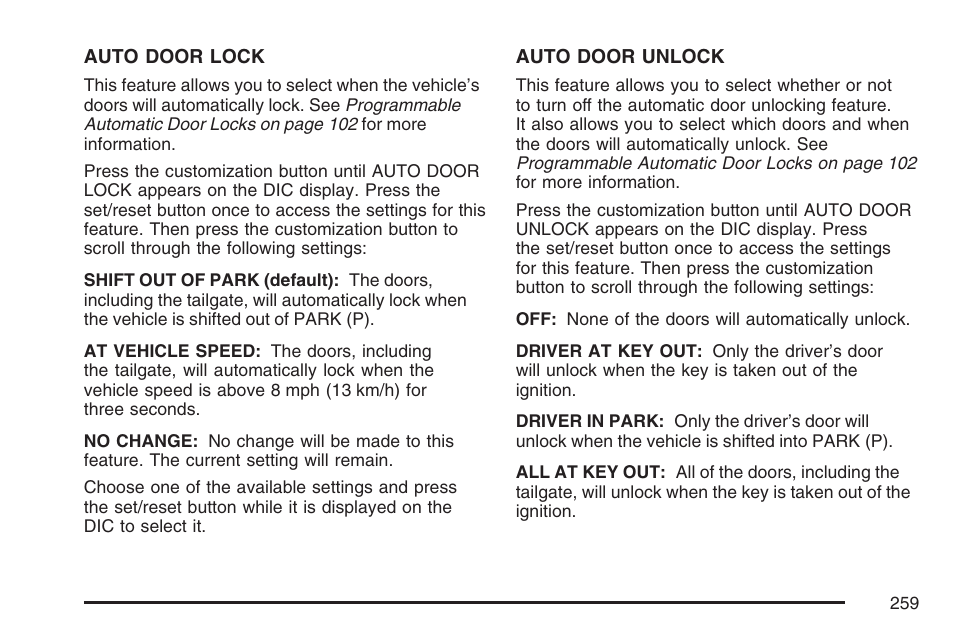 Cadillac 2007 User Manual | Page 259 / 580