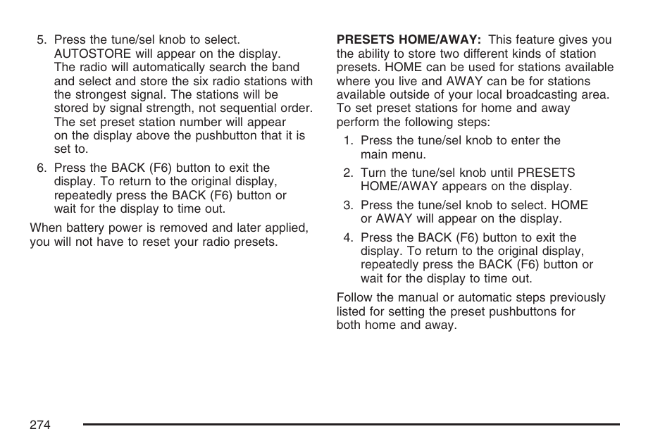 Cadillac 2007 User Manual | Page 274 / 580