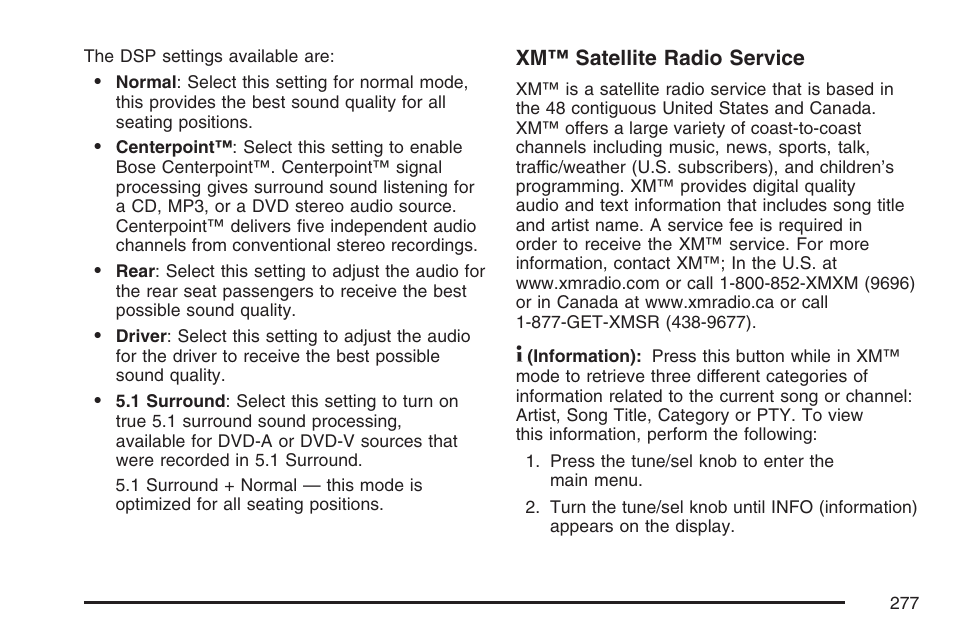 Cadillac 2007 User Manual | Page 277 / 580