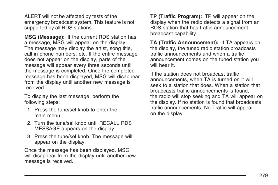 Cadillac 2007 User Manual | Page 279 / 580