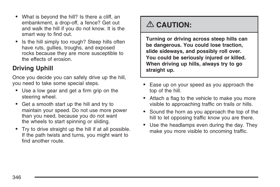Caution | Cadillac 2007 User Manual | Page 346 / 580