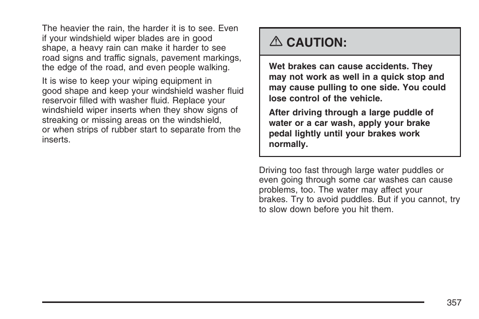 Caution | Cadillac 2007 User Manual | Page 357 / 580