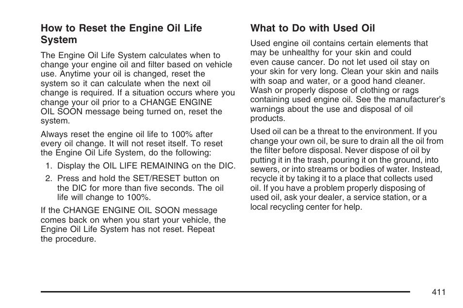 Cadillac 2007 User Manual | Page 411 / 580