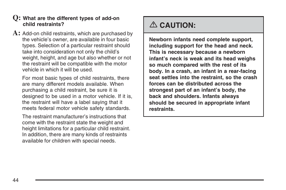 Caution | Cadillac 2007 User Manual | Page 44 / 580