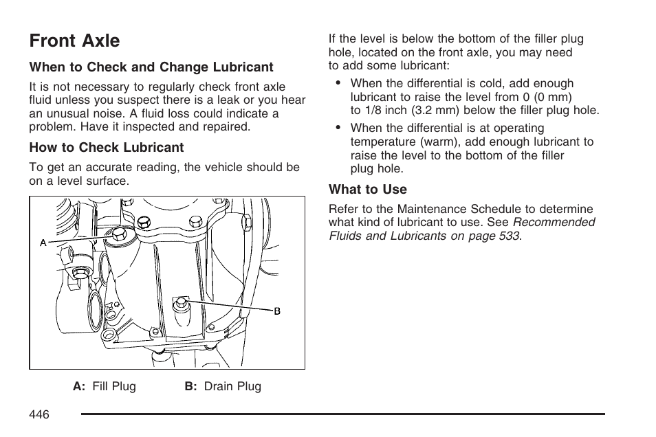 Front axle | Cadillac 2007 User Manual | Page 446 / 580