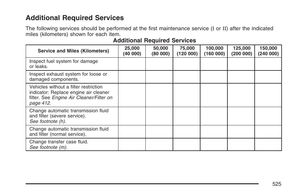 Additional required services | Cadillac 2007 User Manual | Page 525 / 580