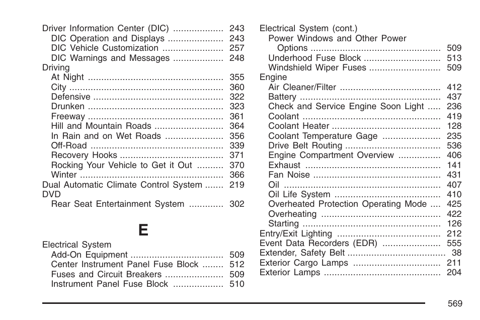 Cadillac 2007 User Manual | Page 569 / 580