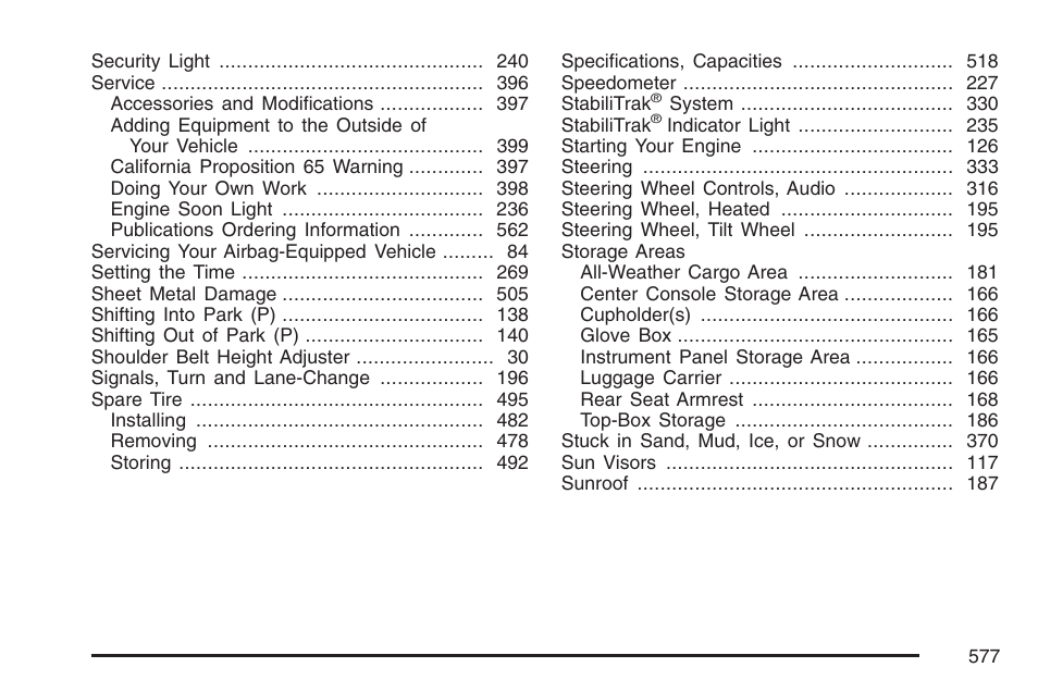 Cadillac 2007 User Manual | Page 577 / 580