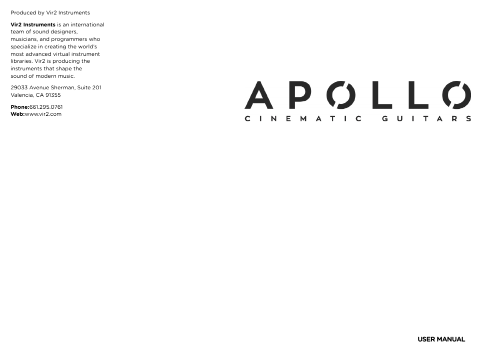 Vir2 Instruments Apollo Manual User Manual | Page 2 / 23