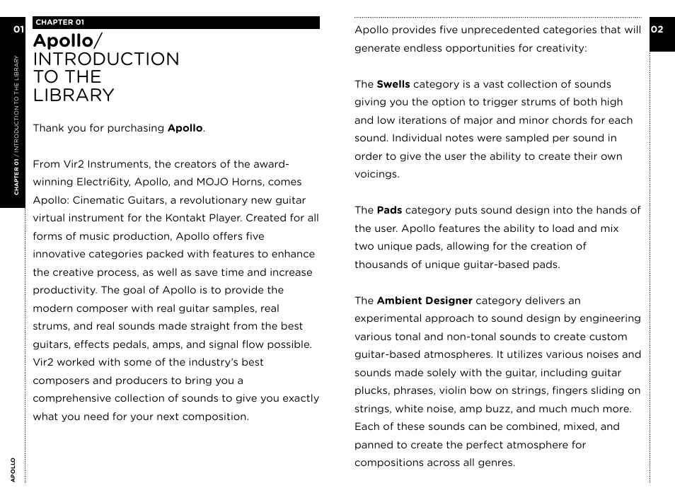 Apollo / introduction to the library | Vir2 Instruments Apollo Manual User Manual | Page 4 / 23
