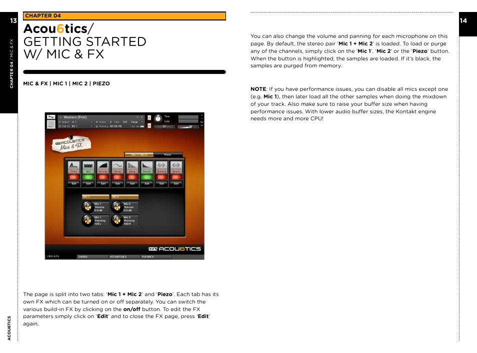 Acou 6 tics / getting started w/ mic & fx | Vir2 Instruments Acou6tics Manual User Manual | Page 10 / 39