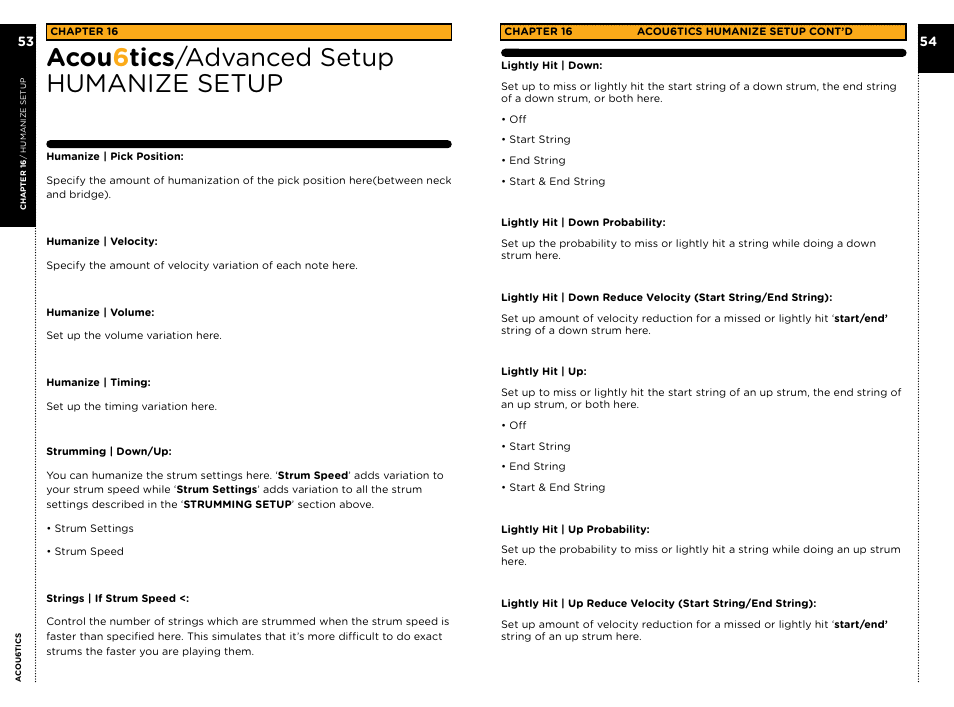 Acou 6 tics /advanced setup humanize setup | Vir2 Instruments Acou6tics Manual User Manual | Page 30 / 39