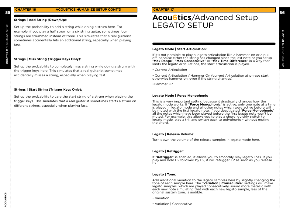 Acou 6 tics /advanced setup legato setup | Vir2 Instruments Acou6tics Manual User Manual | Page 31 / 39